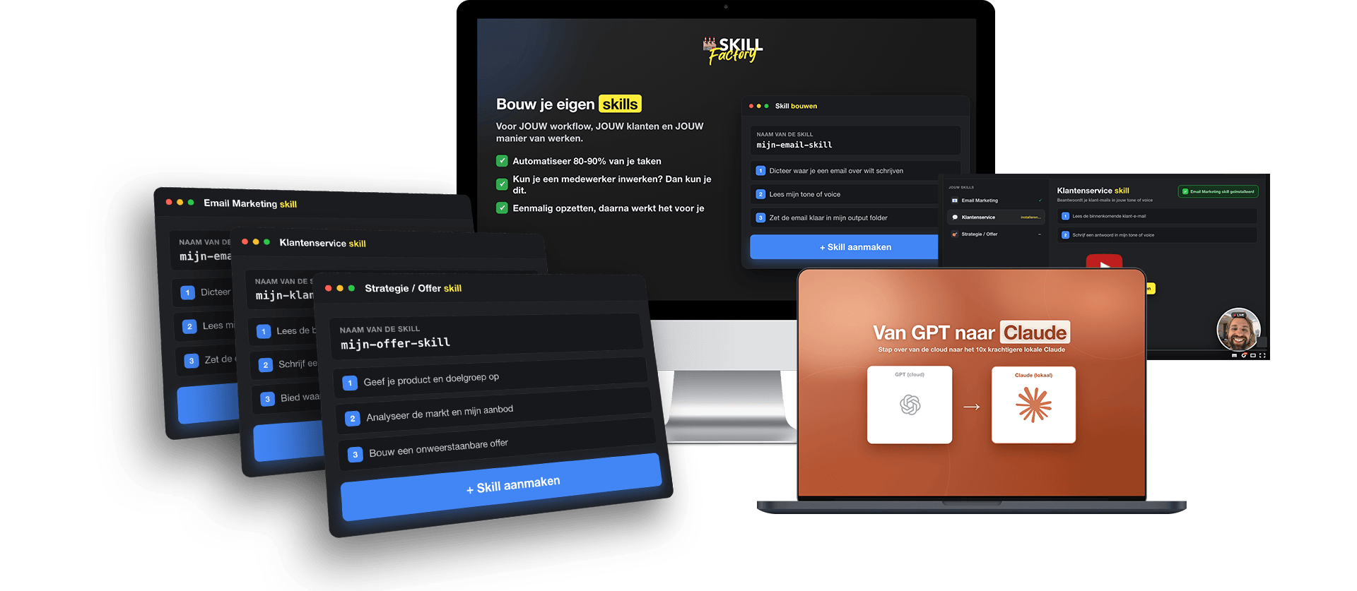 Skill Factory — alles wat je krijgt: masterclass, skill mastery, 3 skills en de install video